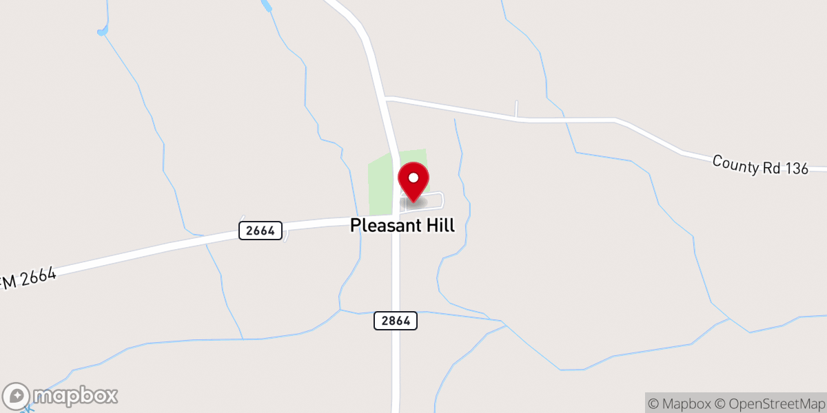 Map showing location of Pleasant Hill Church