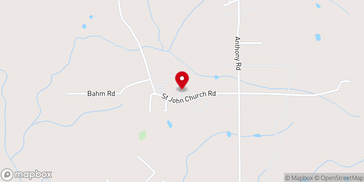 Map showing location of St John the Baptist Catholic Church