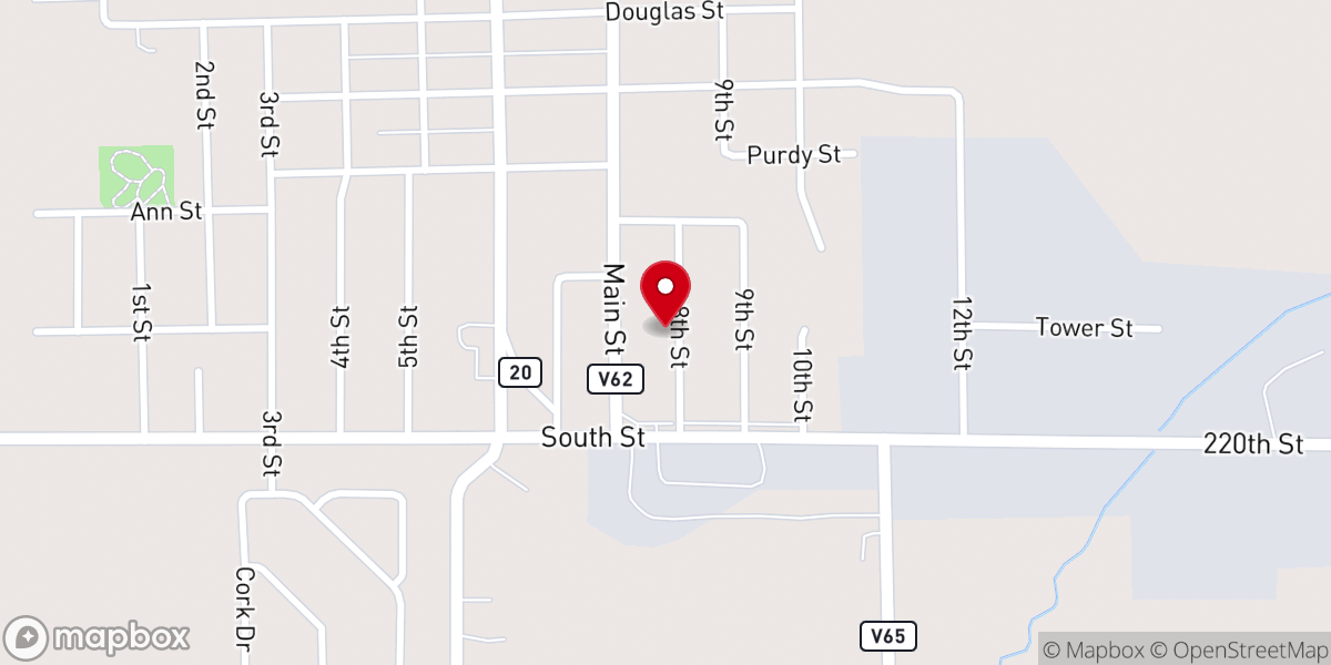 Map showing location of American Lutheran Church Prsng