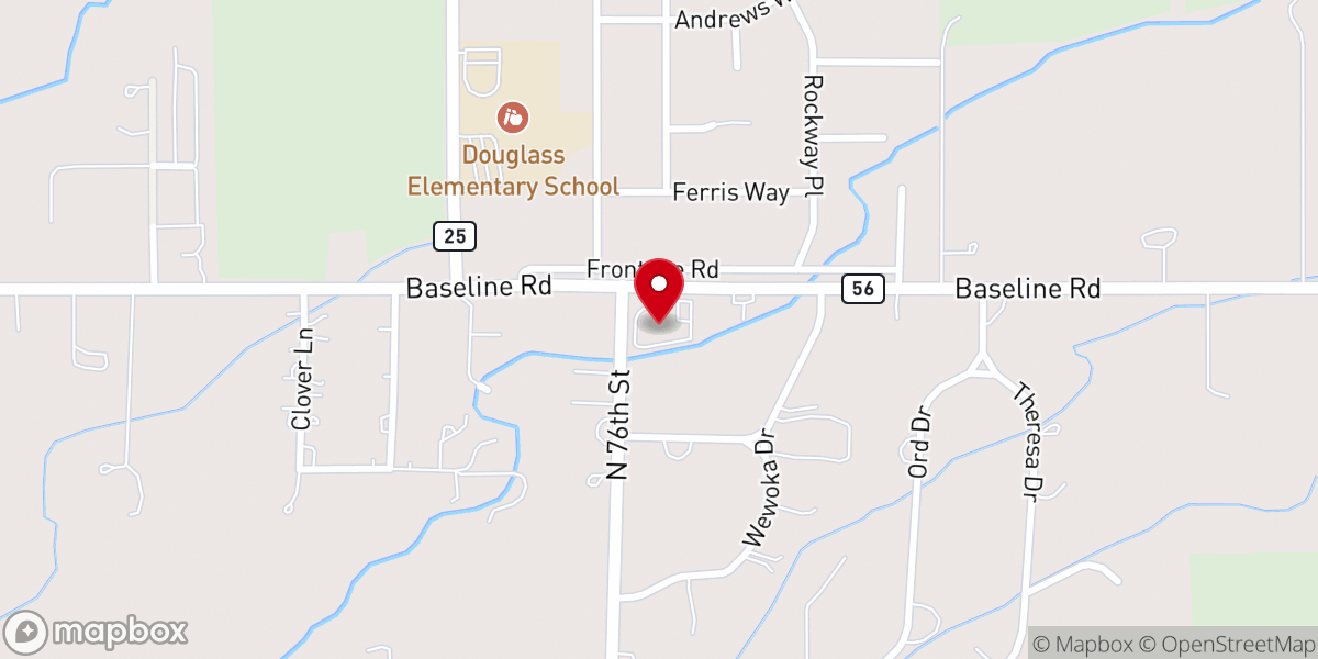 Map showing location of Reclamation Church