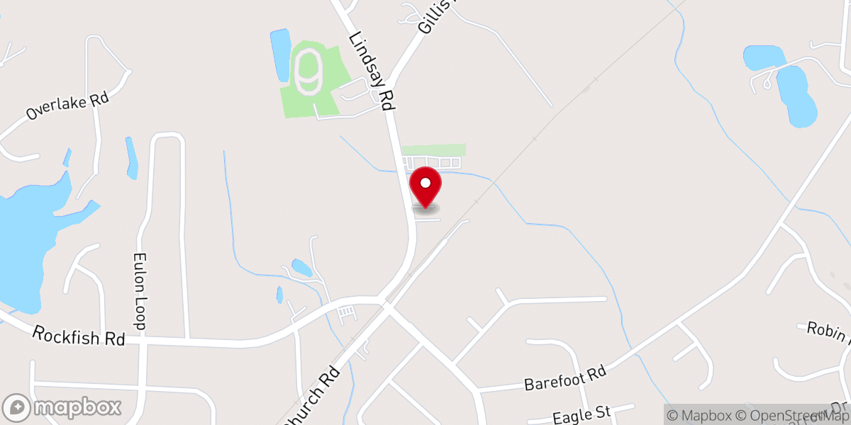 Map showing location of Tabernacle Baptist Church