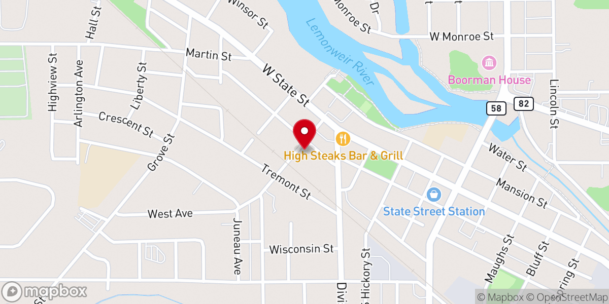 Map showing location of St John Episcopal Church