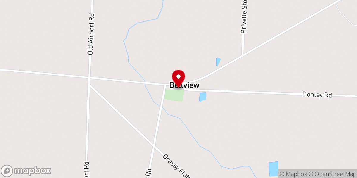 Map showing location of Bellview Freewill Baptist Church