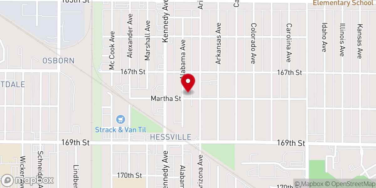 Map showing location of First Christian Church of Hessville