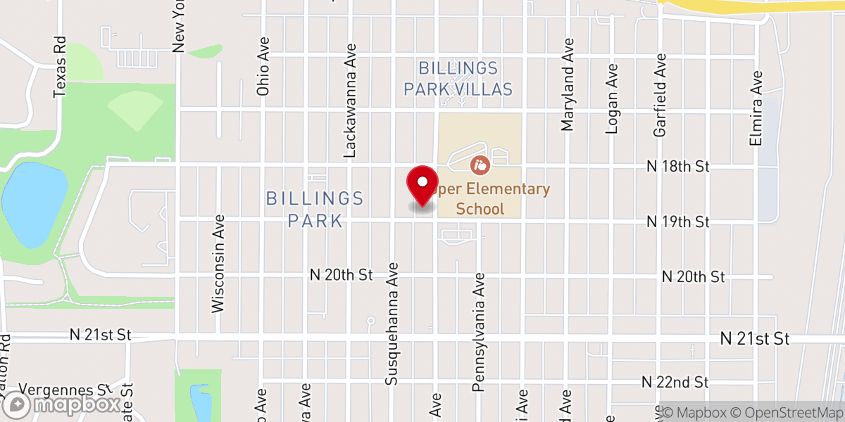 Map showing location of Hope Church