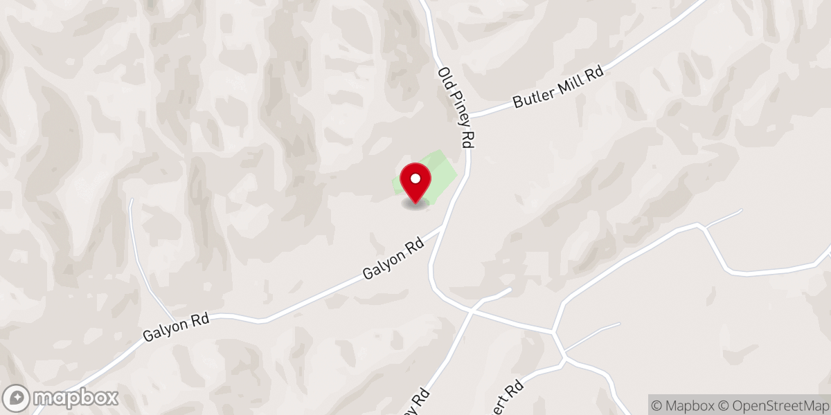 Map showing location of Old Piney Grove Baptist Church
