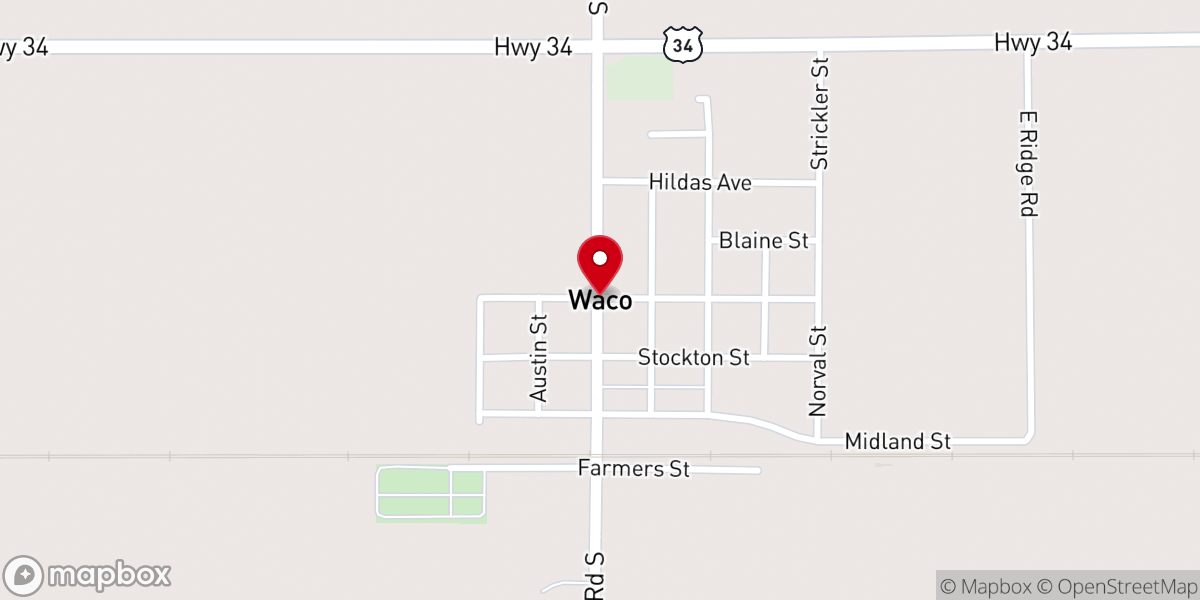 Map showing location of Bethel Lutheran Church