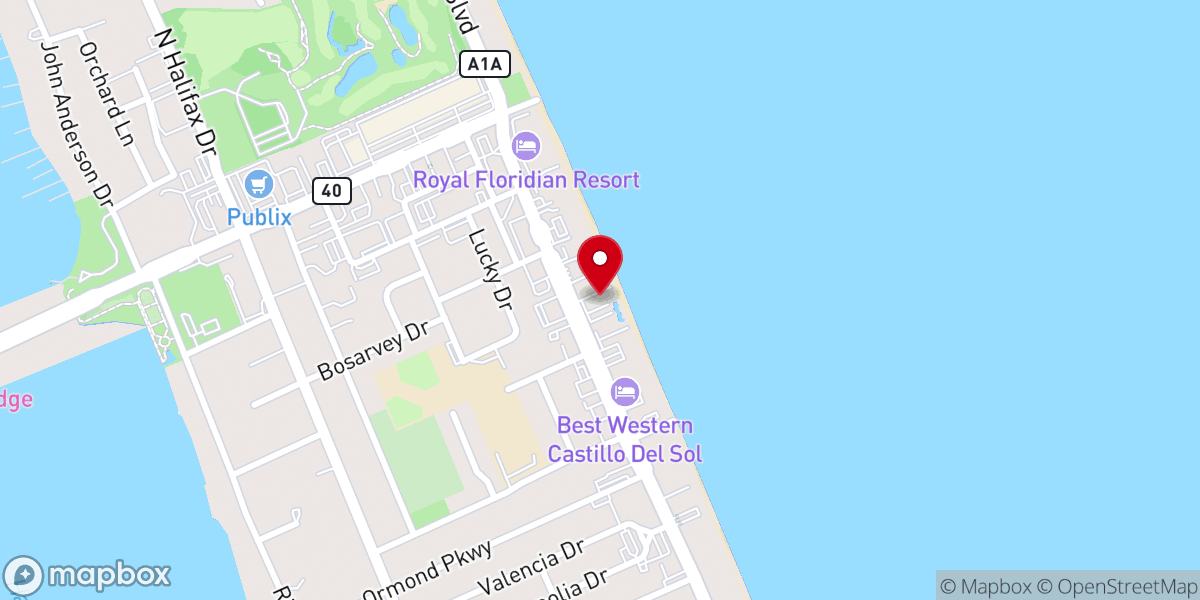 Map showing location of Hilton Vacation Club The Cove on Ormond Beach