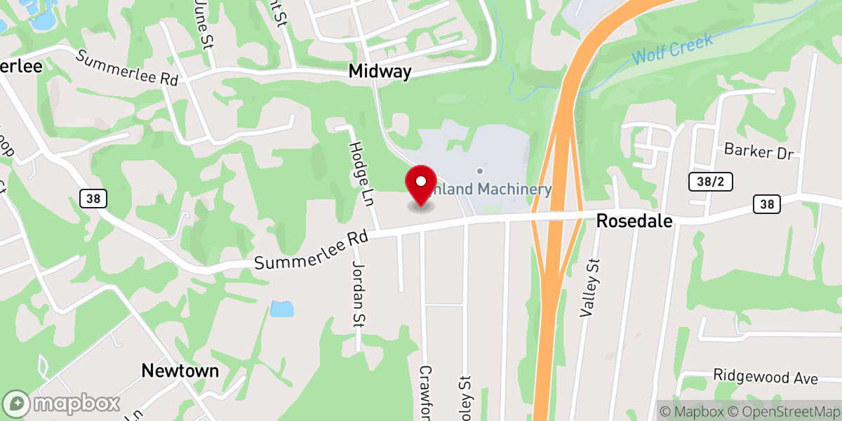 Map showing location of Oak Hill Christian Church