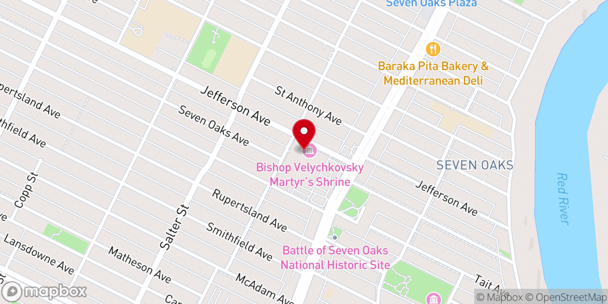 Map showing location of St. Joseph's Ukrainian Catholic Church