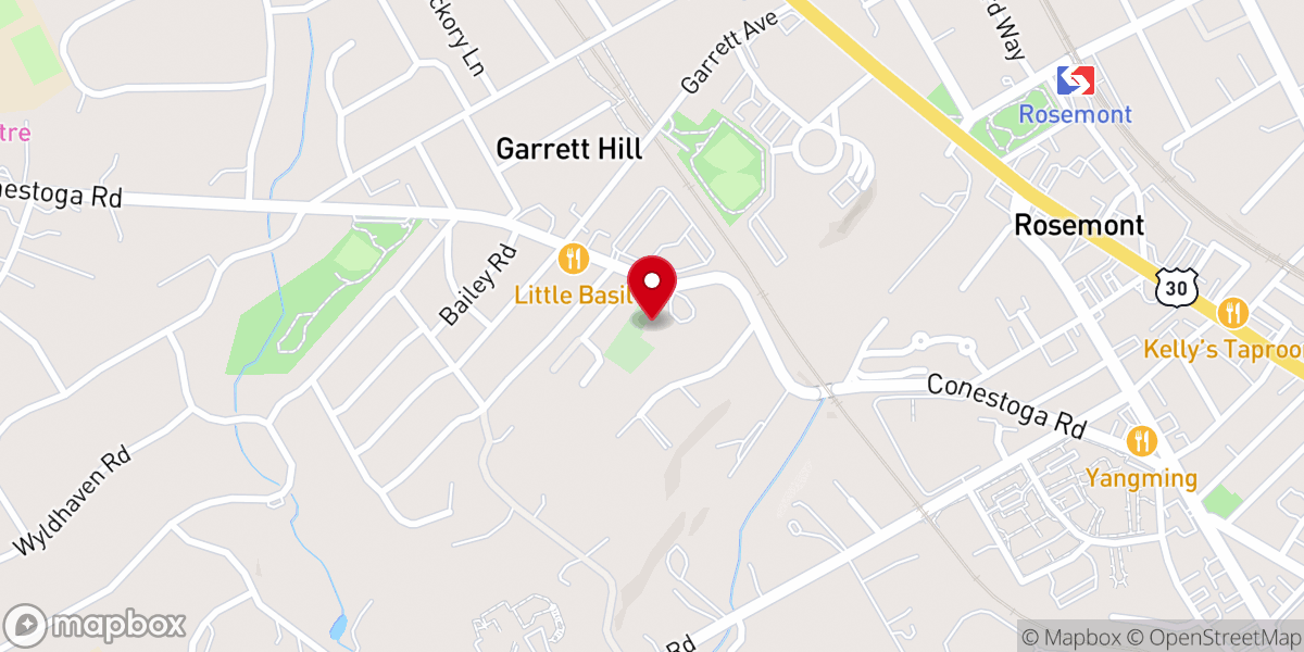 Map showing location of St. John AME Church of Rosemont