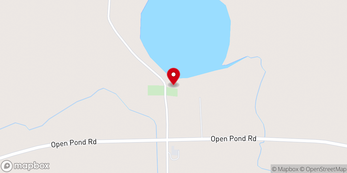 Map showing location of Salem Baptist Church at Open Pond