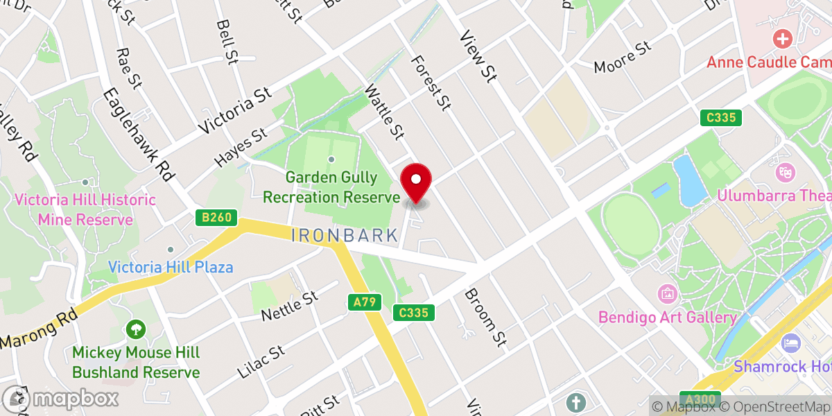 Map showing location of Life Centre Bendigo