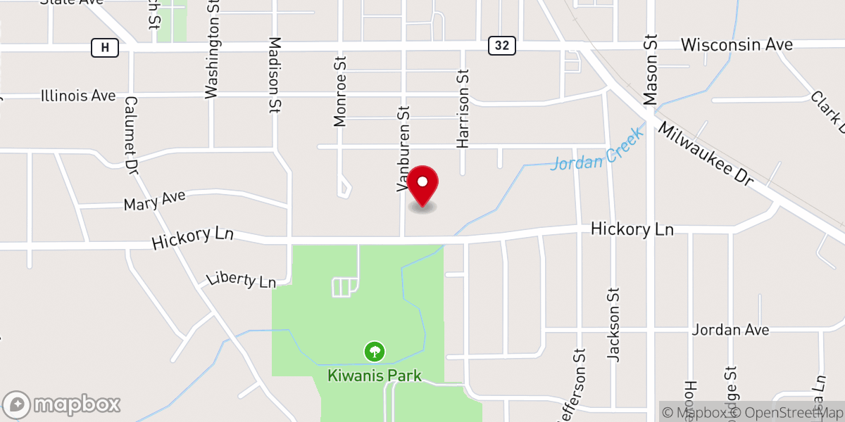 Map showing location of Zion Lutheran Church
