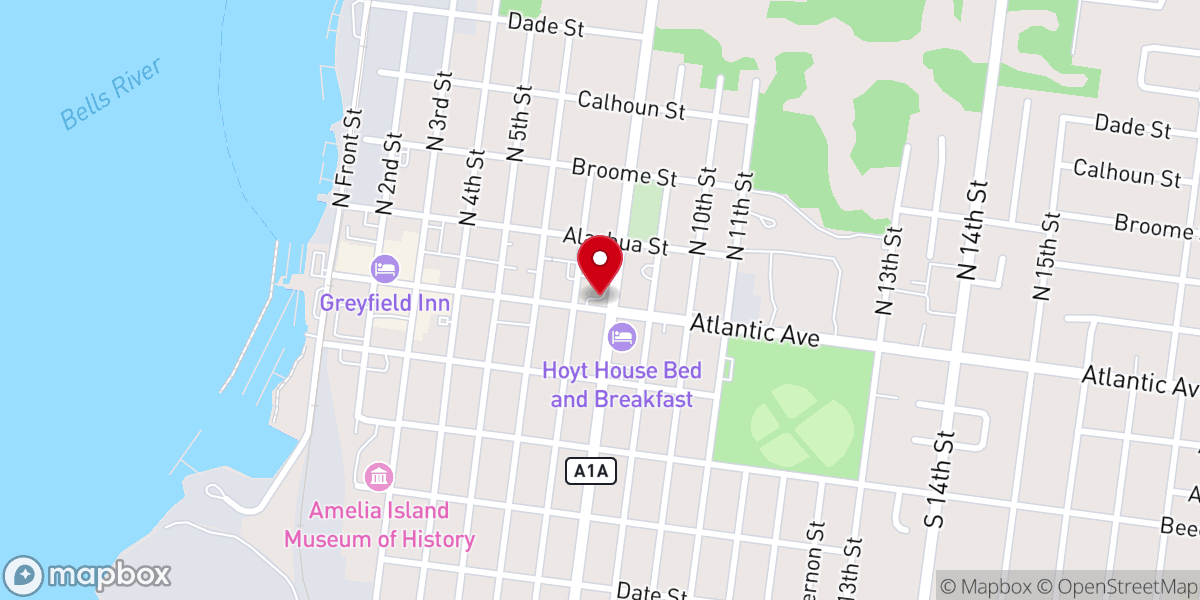 Map showing location of Ghost tours Amelia Island