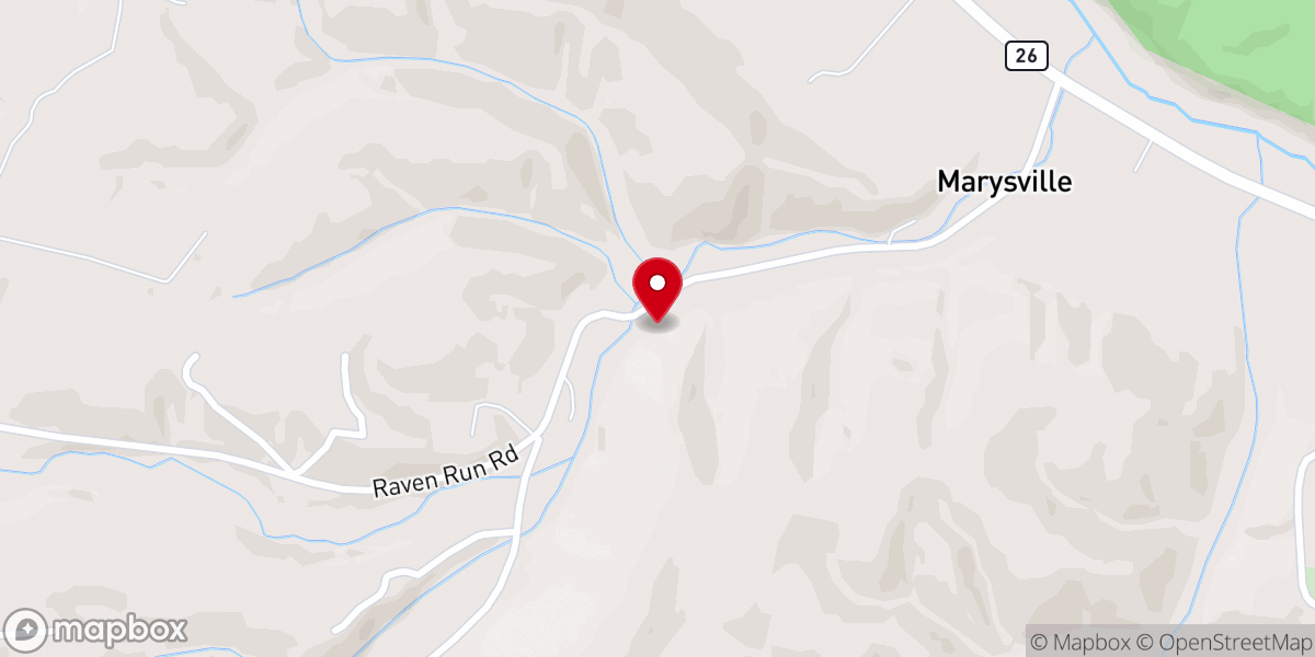Map showing location of Raven Run Church of Brethren