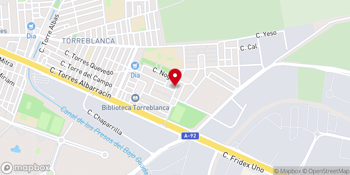 Map showing location of Convento Hermanas de la Cruz