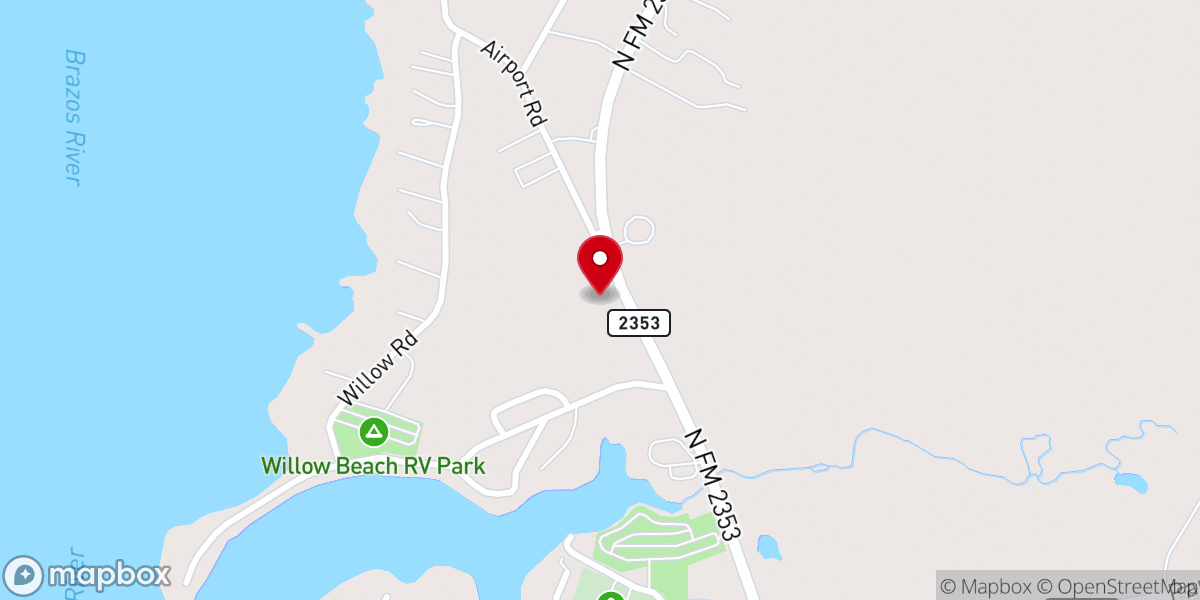 Map showing location of Community Church of Possum Kingdom Lake