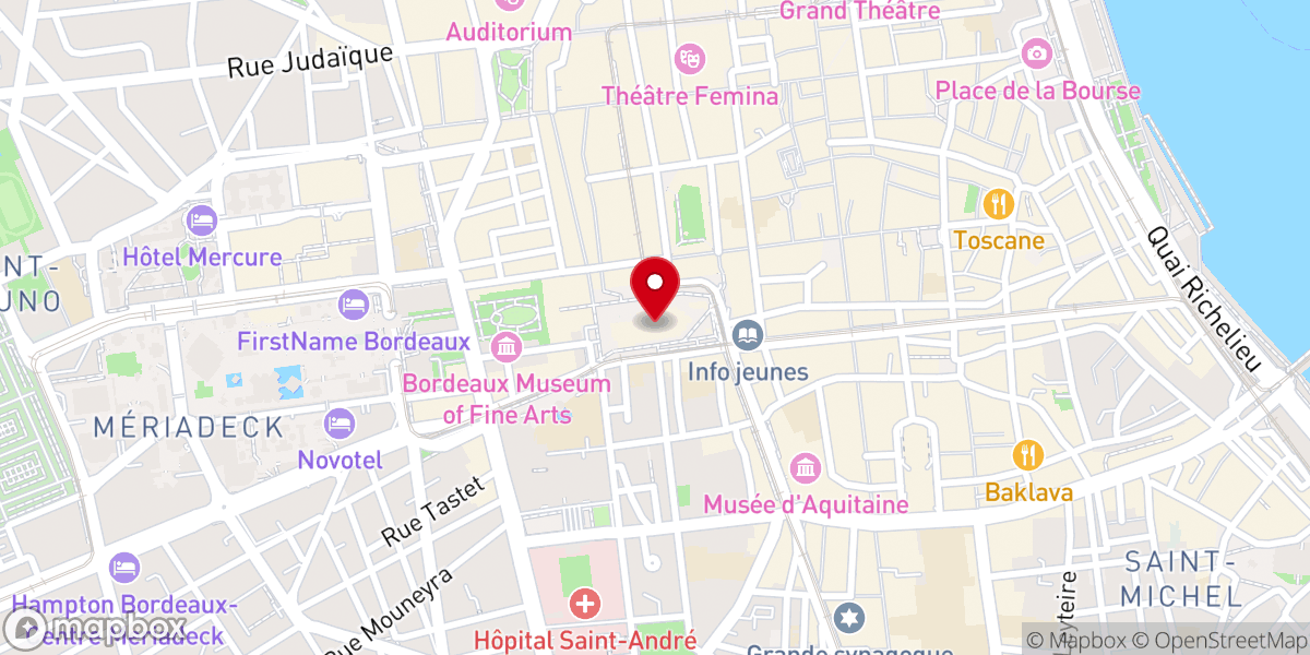 Map showing location of Cathédrale Saint-André de Bordeaux