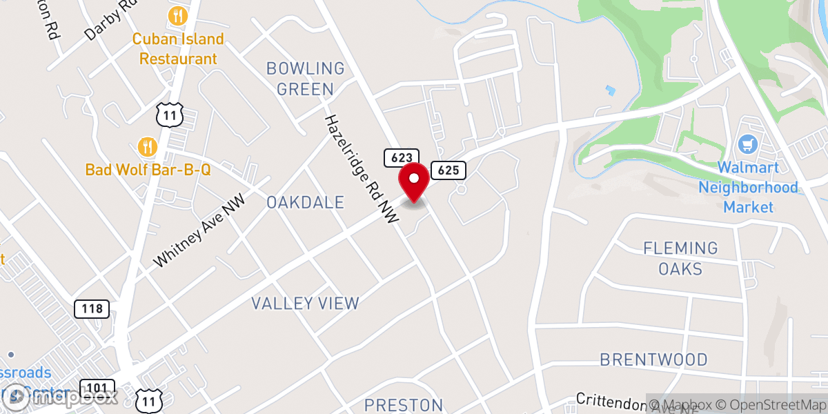 Map showing location of Emmanuel Wesleyan Church
