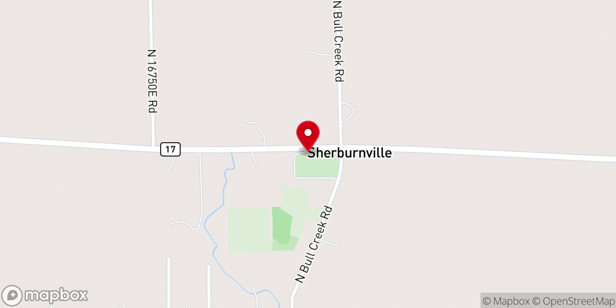 Map showing location of Sherburnville Christian Church