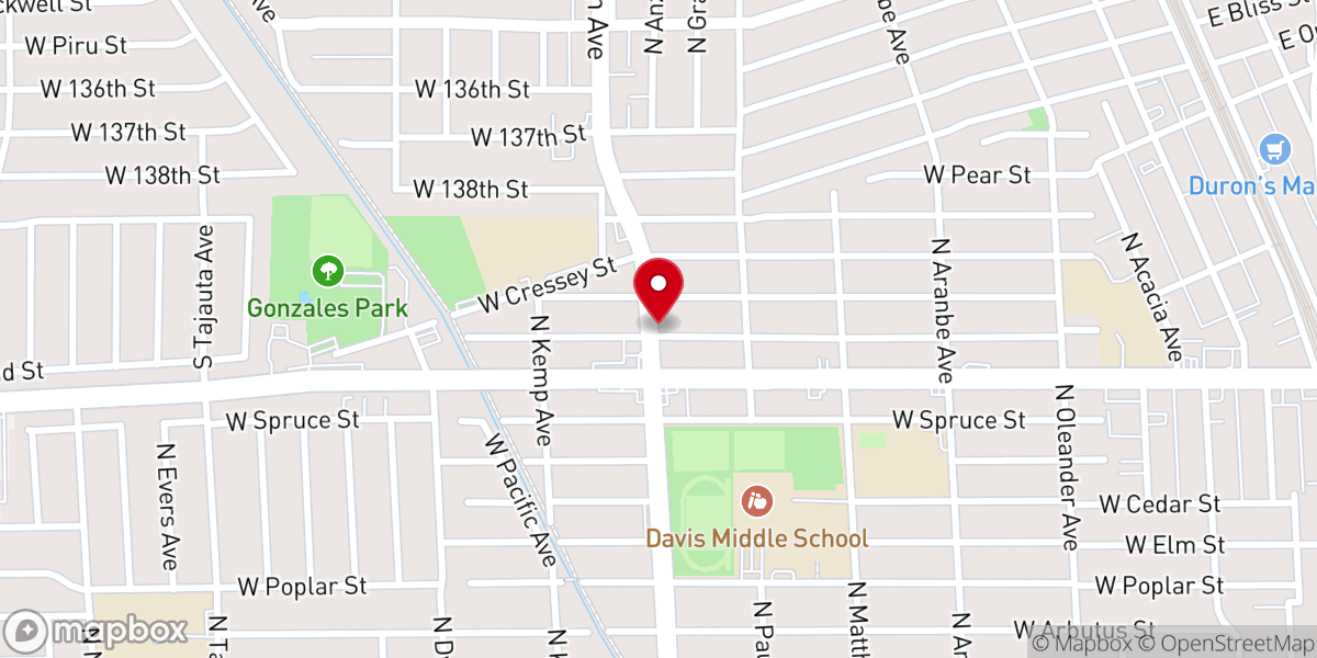 Map showing location of Heavenly Rest Missionary Baptist Church