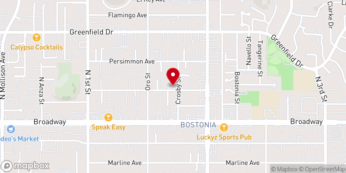Map showing location of Bostonia Church of Christ