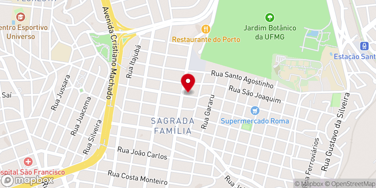 Map showing location of Igreja Batista Filadélfia de Belo Horizonte