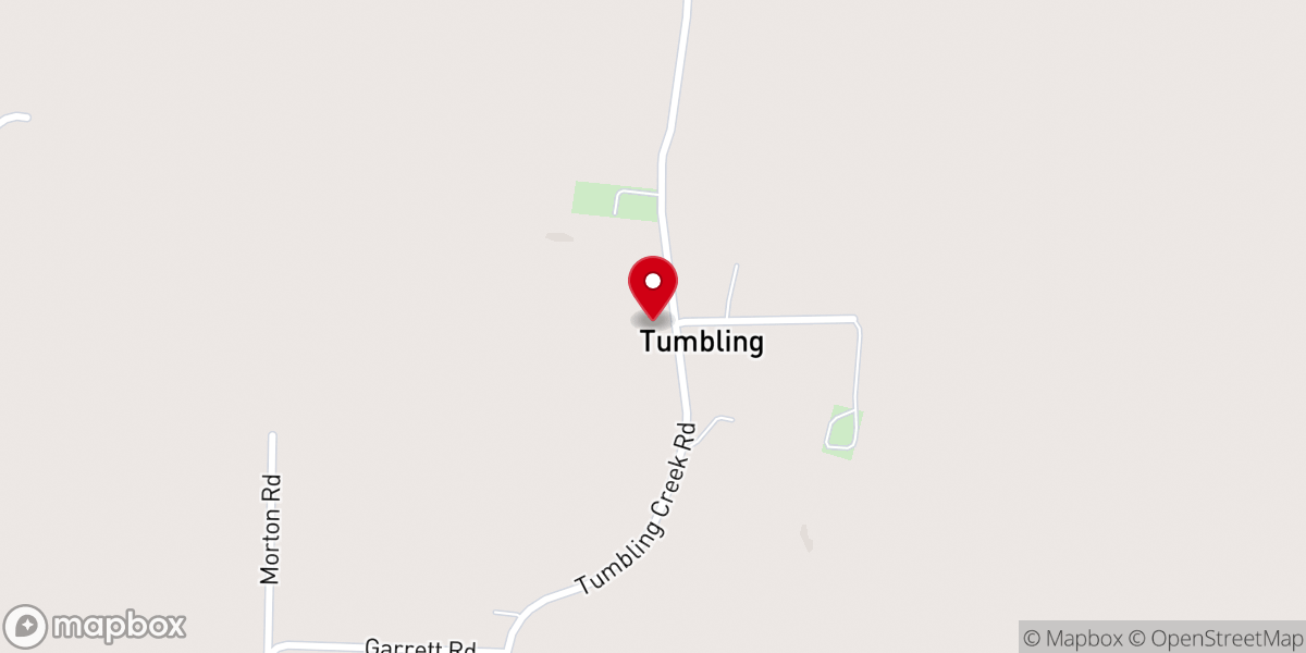 Map showing location of Tumbling Creek Baptist Church