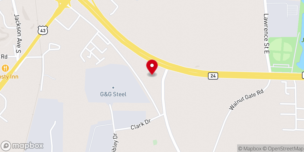 Map showing location of Eastside Church of Christ