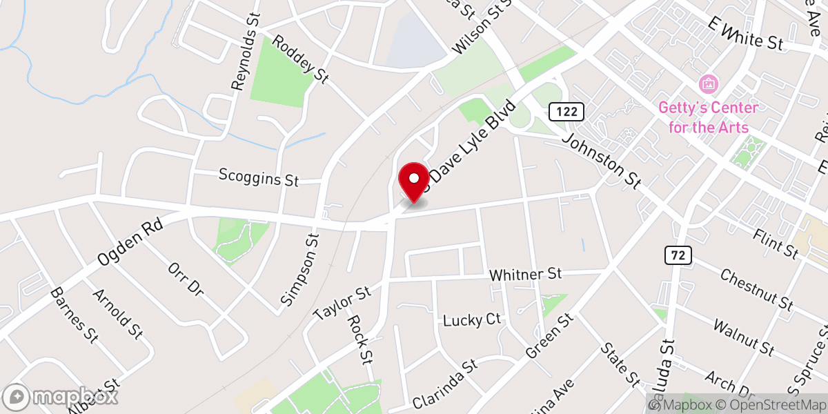 Map showing location of New Mount Olivet African Methodist Episcopal Zion Church