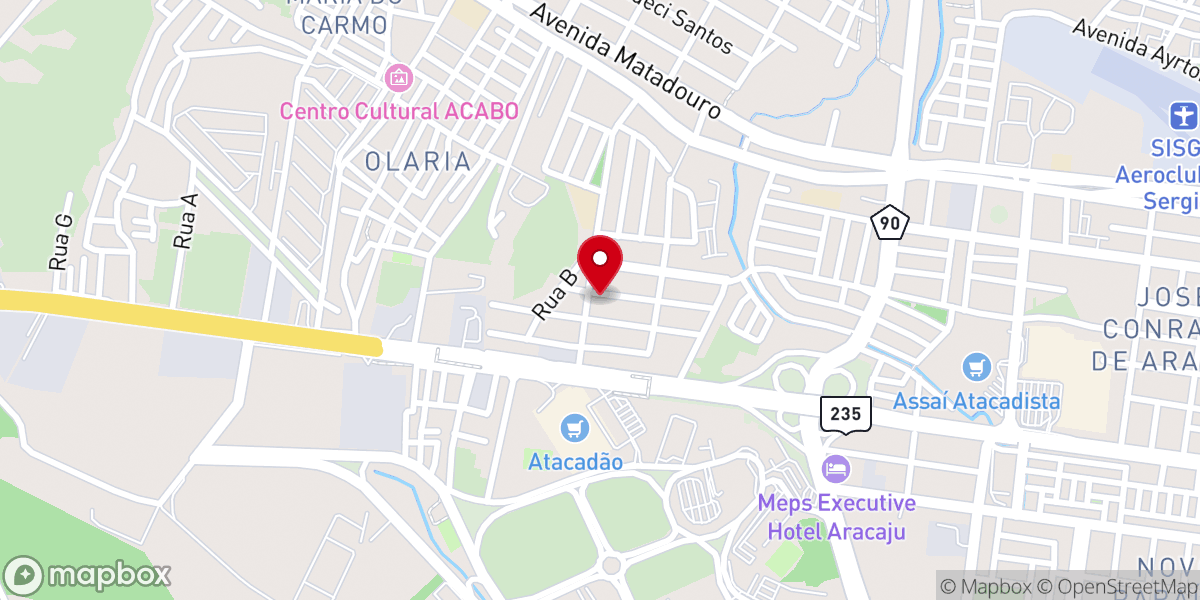 Map showing location of Igreja Batista Monte Sião