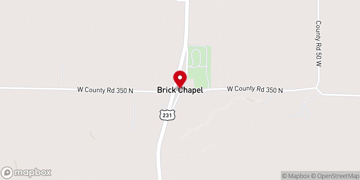 Map showing location of Brick Chapel