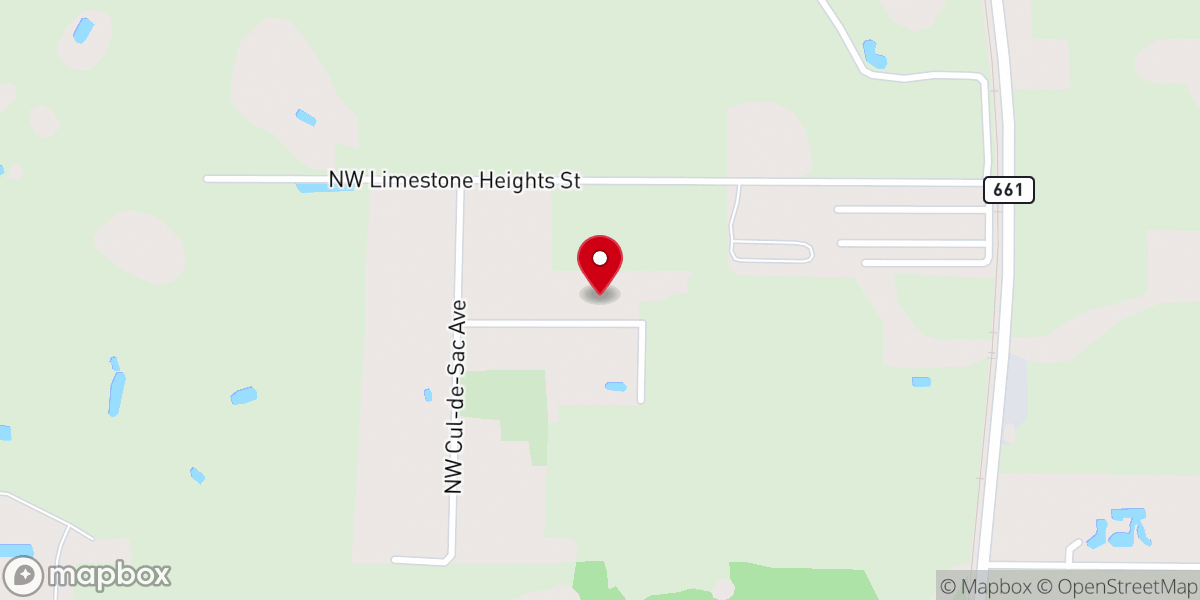Map showing location of New Life Worship Center