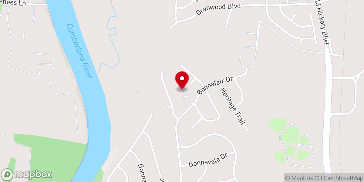 Map showing location of Hermitage Ridge Baptist Church