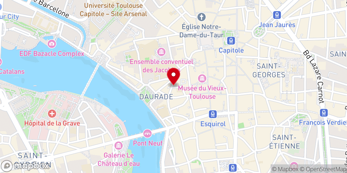 Map showing location of Librairie Chrétienne CLC Toulouse