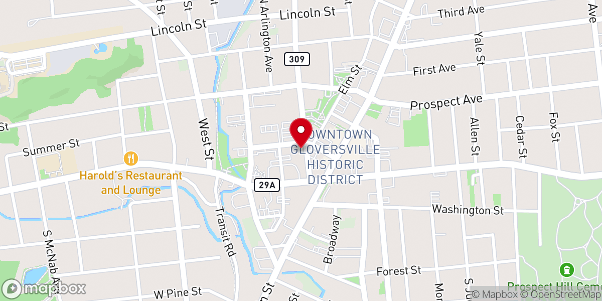 Map showing location of Free Methodist Center of Hope