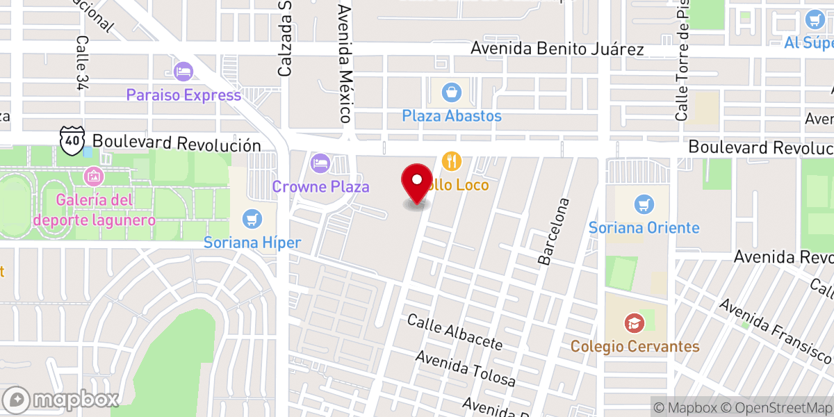 Map showing location of Centro Internacional de Adoración TRC