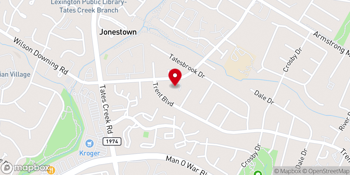 Map showing location of Tatesbrook Baptist Church