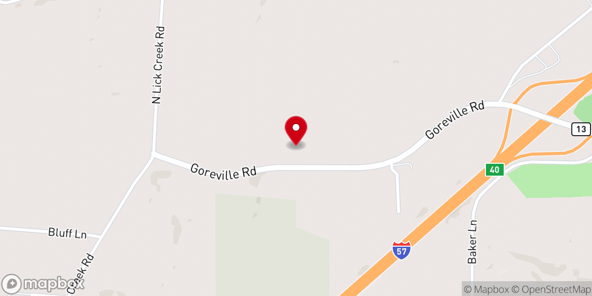 Map showing location of Pentecostals of Lick Creek Family Life Center