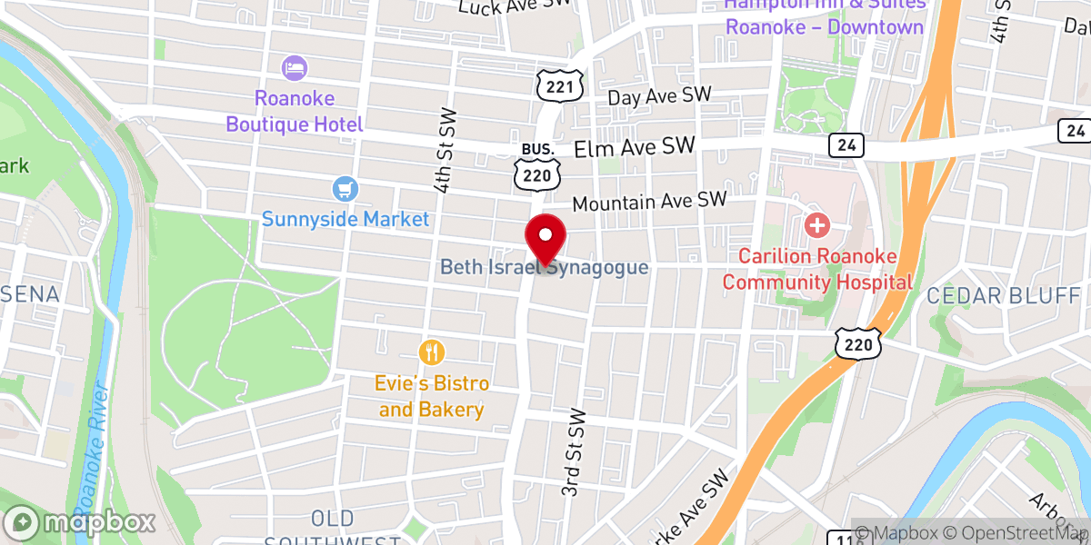 Map showing location of Saint Mark's Lutheran Church