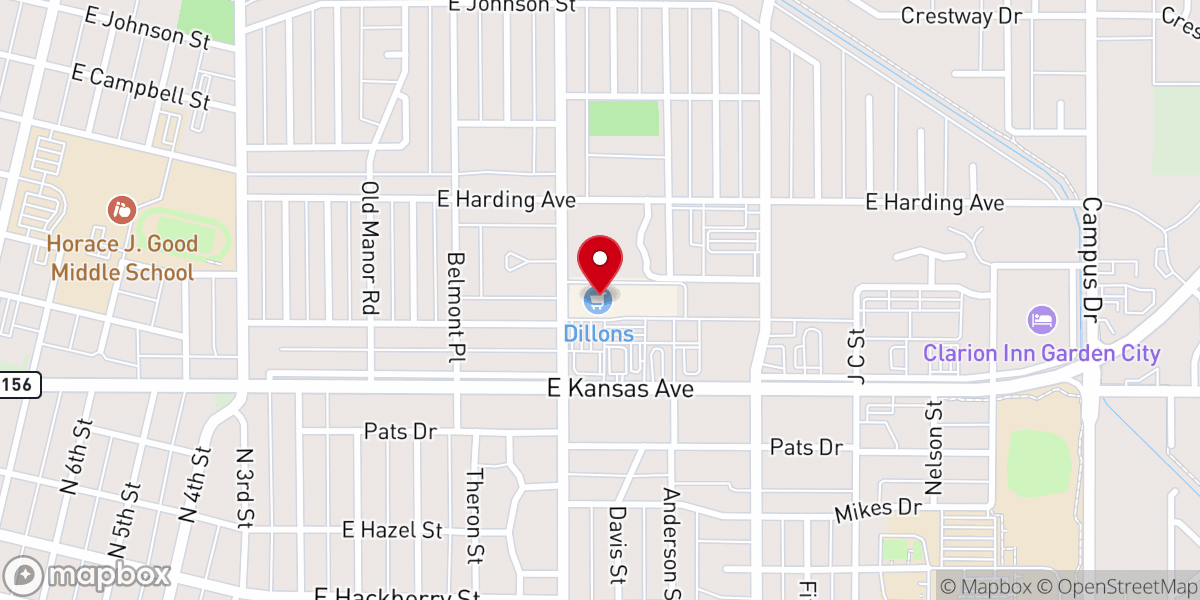Map showing location of Dillons
