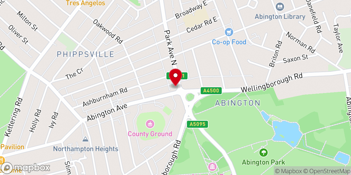 Map showing location of Park Avenue Methodist Church