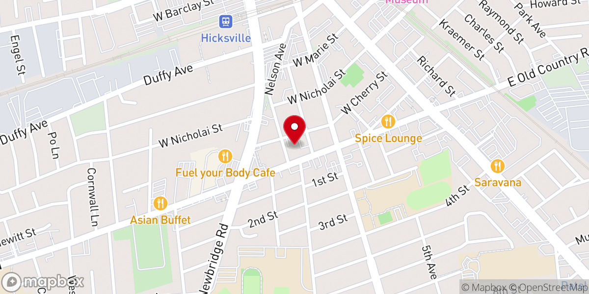 Map showing location of Hicksville United Methodist Church