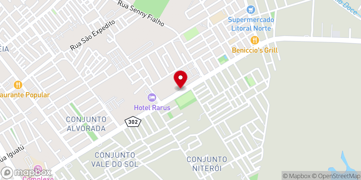 Map showing location of CADERN - Catedral das Assembleias de Deus Ministério de Marureira no Rio Grande do Norte