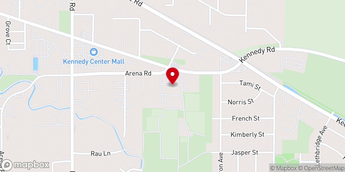 Map showing location of Temple Baptist Church