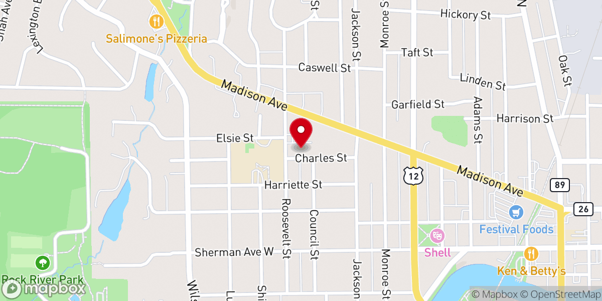 Map showing location of Bethany Lutheran Church