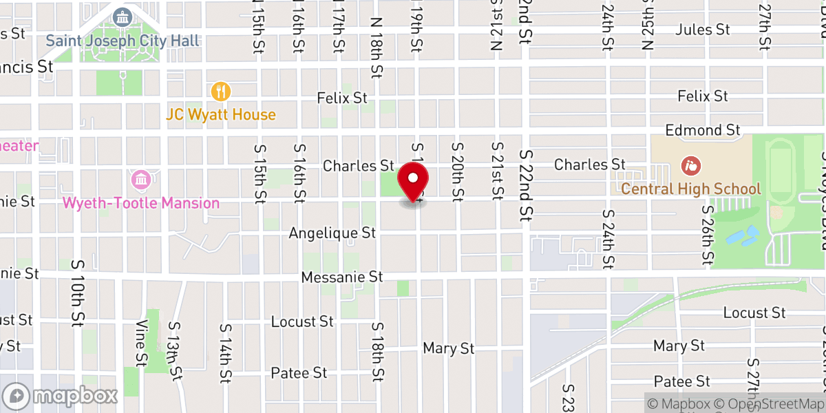 Map showing location of New Hope Baptist Church