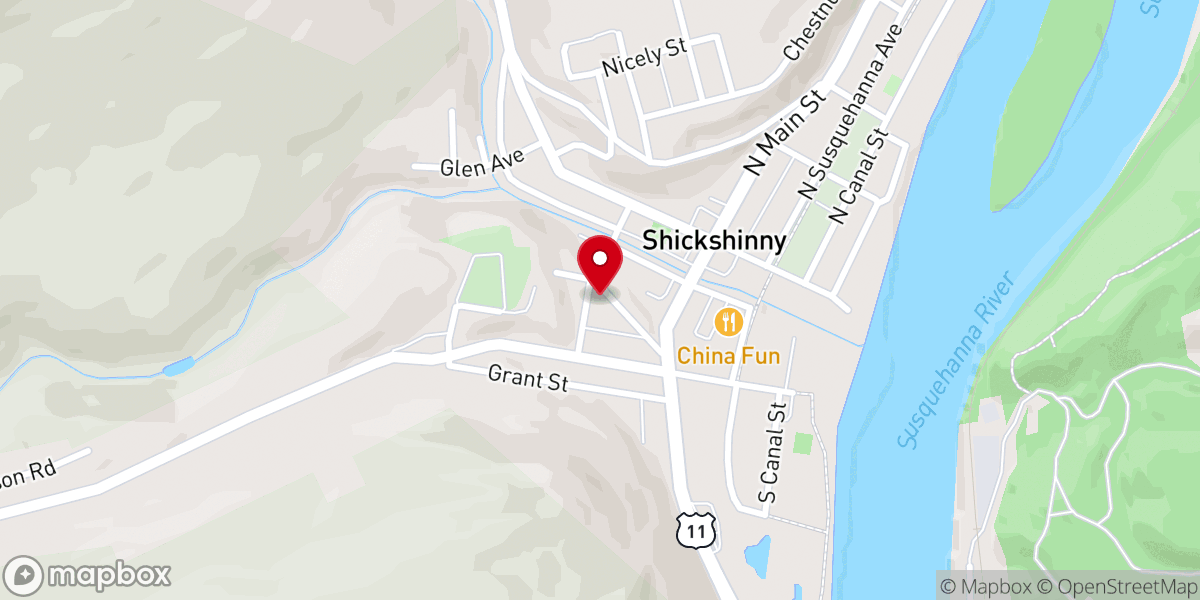 Map showing location of Bible Baptist Church