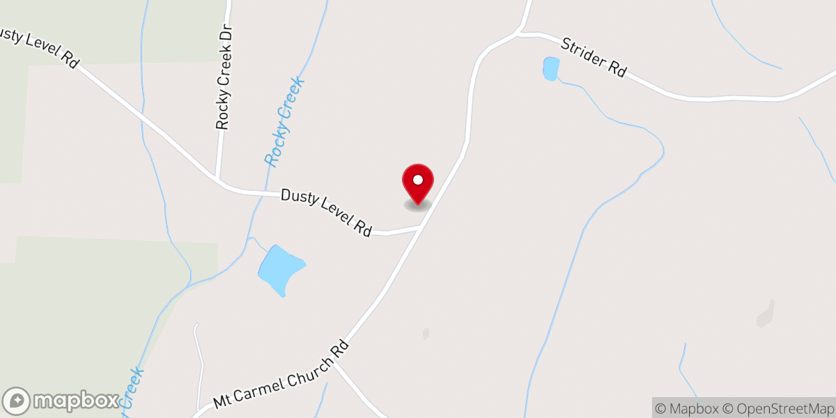 Map showing location of Mt. Carmel Baptist Church